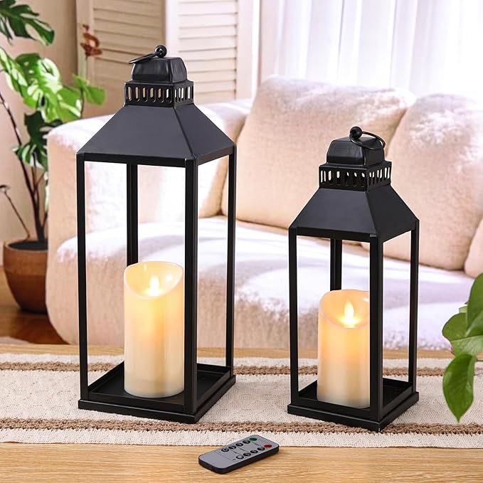 Decorative Lanterns Indoor Outdoor, Timer Remote Control - Image 4