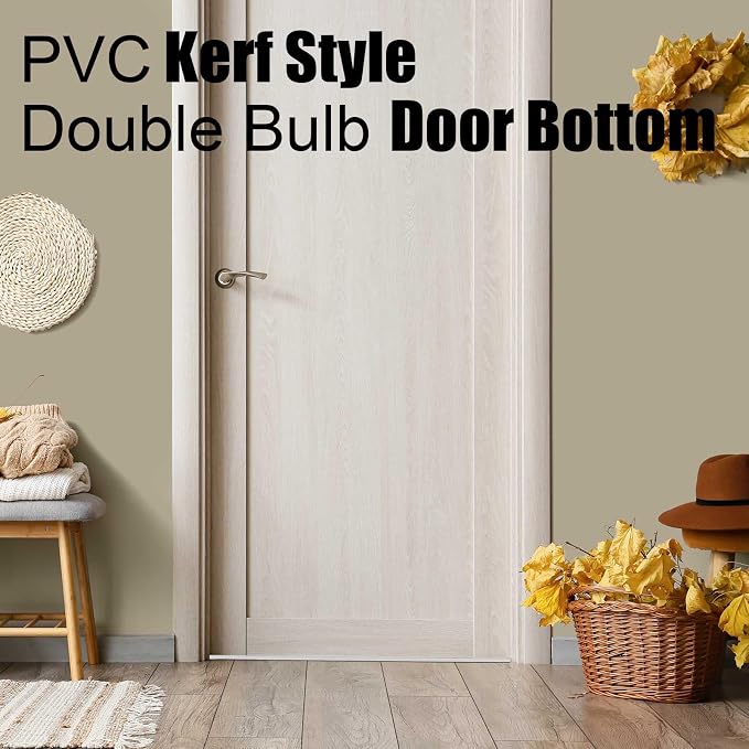 Pushglossy 2 Pcs 48" Double Bubble Kerf Door Sweep 1-3/4" Wide Vinyl - Image 5