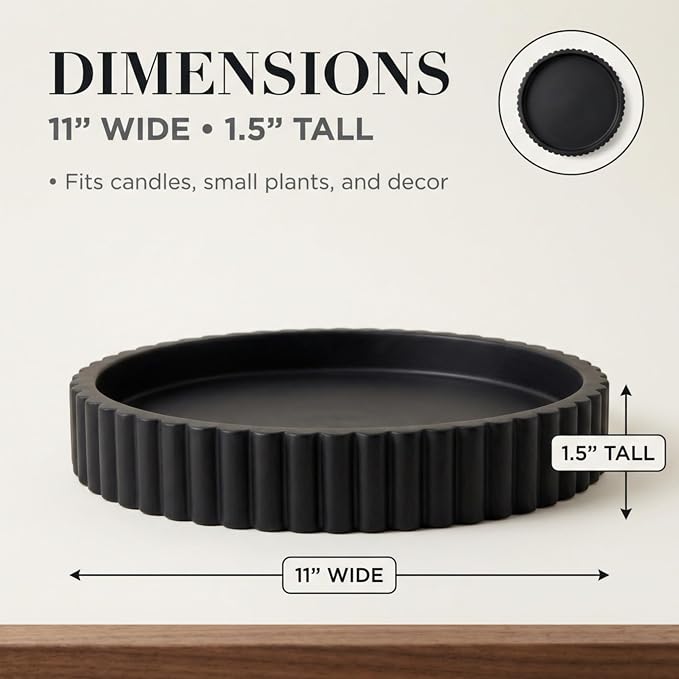 OAKOA Black Round Tray for Home Decor - Image 5