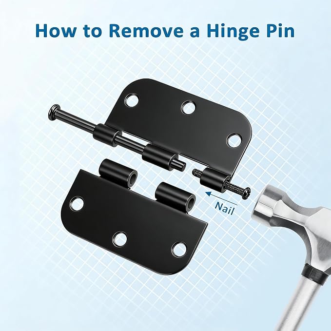 KNOBWELL Black Door Hinges, 3.5 Inch Interior/Exterior Door Hinges, 42 Pack | - Image 9