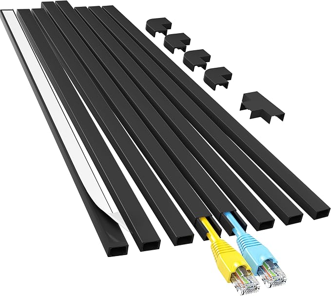 Yecaye Cord Hider, 113in One-Cord Cable Raceways, W0.59in H0.4in, Easy Install by Yecaye