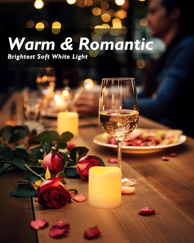 Homemory 100 Pack Ivory Flameless Flickering LED Votive Tealights Candles | - Image 2