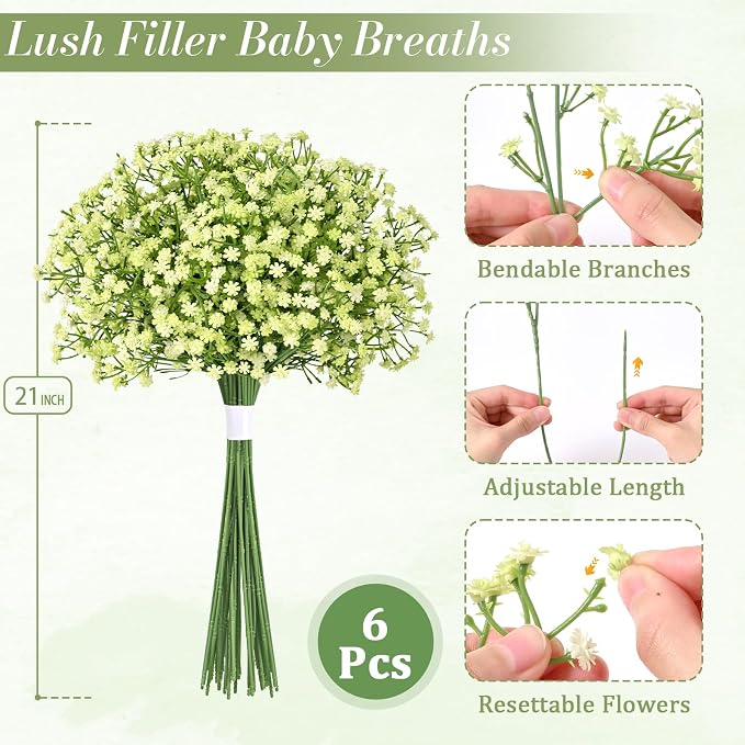 6Pcs Babys Breath Artificial Flowers - Image 9