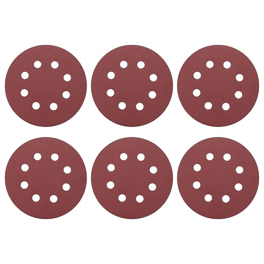 HARFINGTON 20 Pcs 5 Inch Sanding Discs 800 Grit Red Aluminum Oxide 8 Hole | by HARFINGTON