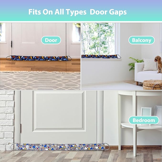 Weighted Door Draft Stopper, 2 Pack 36 Inch Under Door Blocker, Bottom of Door - Image 7