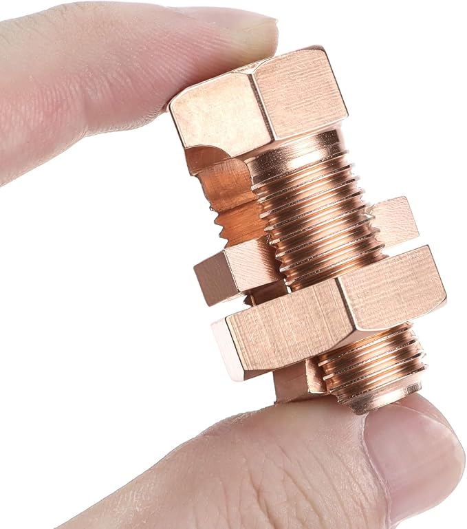 QWORK Split Bolt Connectors, 10 Pack 2-6 AWG Solid Copper Grounding Clamps - Image 4