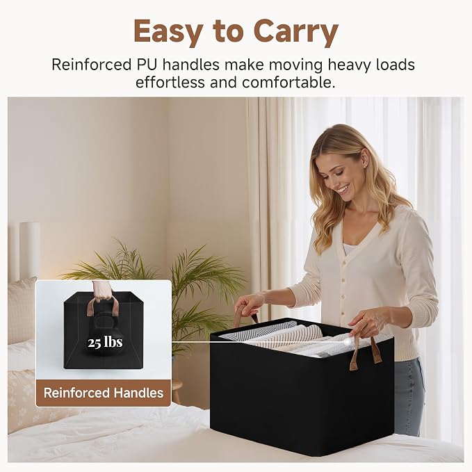 StorageWorks Fabric Storage Bins, Linen Closet Organizers, - Image 5