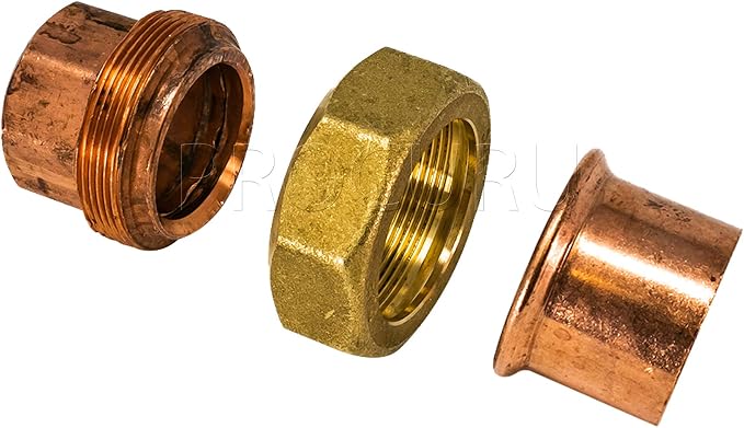 1-Pack 1-1/2 Inch Copper Union CxC Sweat Connection, Made in USA, Certified Safe - Image 3