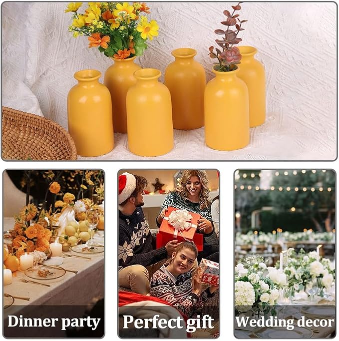 Yellow Bud Vases Set of 6 - Image 6