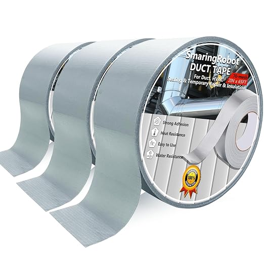 3pcs Duct Tape Heavy Duty for Ductwork Repair - 65 FT*2 Inch*190μm by SmaringRobot