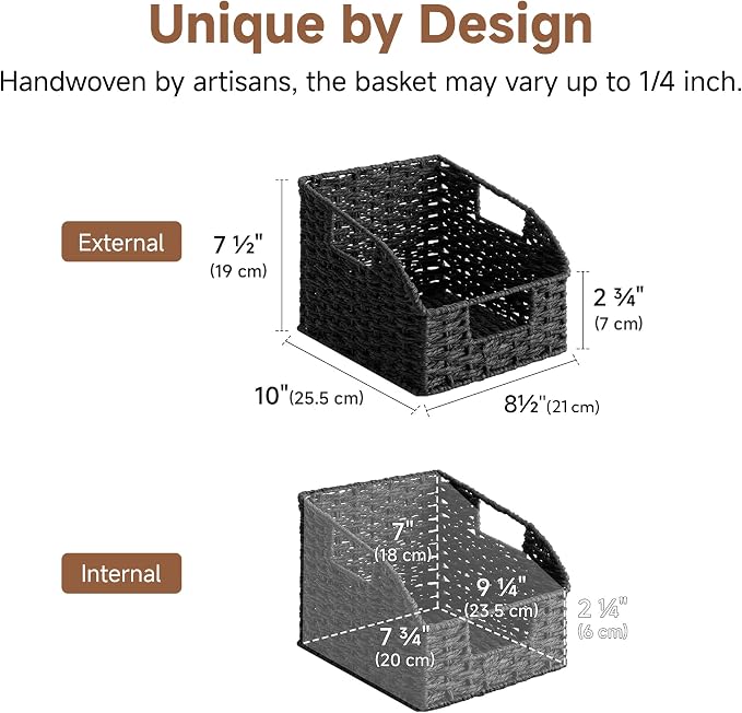 StorageWorks Pantry Organizers and Storage, Handwoven Pantry Baskets - Image 2