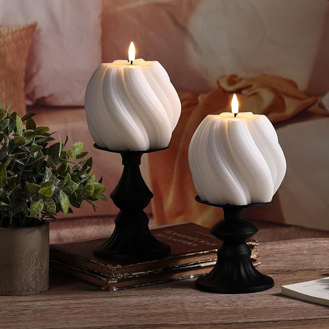 White Swirl Flameless Candles - Image 7