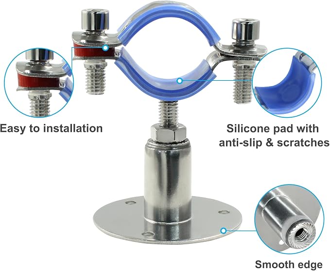2PCS Wall Mount Ceiling Mount Pipe, - Image 3