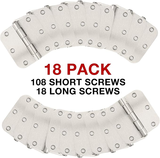 18 Pack Interior Brushed Nickel Door Hinges 3.5" - Image 6