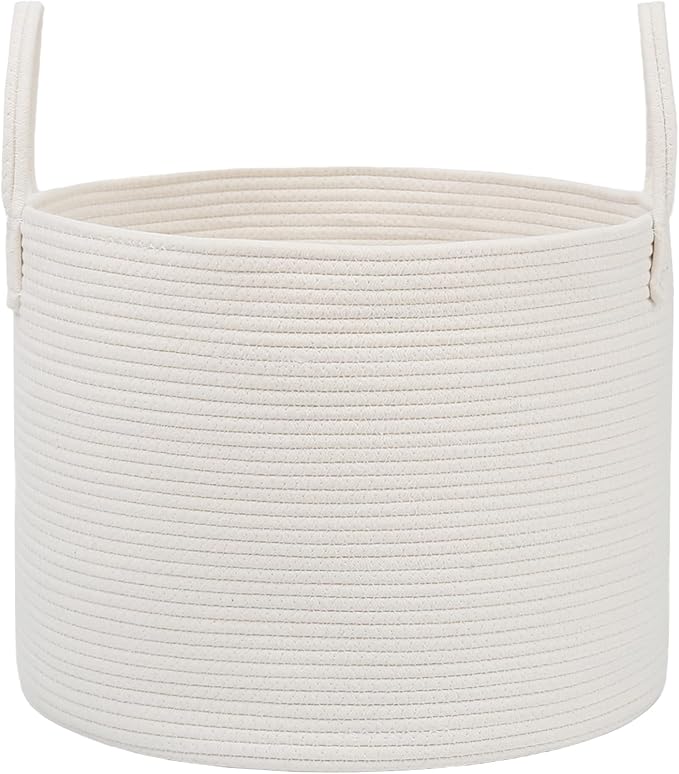 JMvicyroam 115L Extra Large Machine Washable Cotton Rope Blanket Basket | by JMvicyroam
