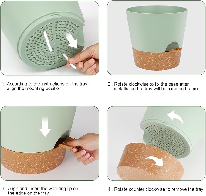 YNNICO 10-Inch Plant Pots, Self-Watering Planters - Image 2
