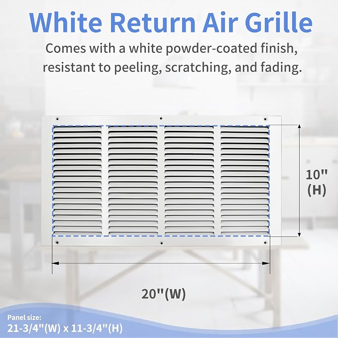 Howeall 20"W x 10"H Steel Return Air Grille, Air Return Vent Cover - Image 3