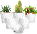 Meowell 5 inch Plant Pots for Indoor Outdoor Plants, 6 Pack Thick Nursery Pots by Meowell