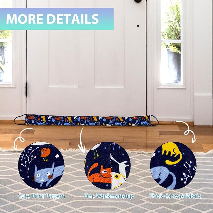 Weighted Door Draft Stopper, 2 Pack 36 Inch Under Door Blocker, Bottom of Door - Image 5