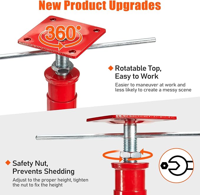 4 Pack House Floor Jacks, 11023 LBS Max Load | Adjustable House Leveling Post - Image 5