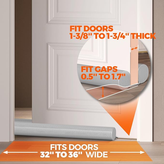 Holikme Under Door Draft Stopper Door Seal Gap Filler Weather Stripping | 36 - Image 5