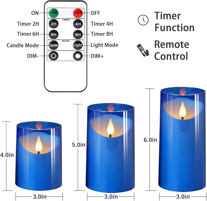 NURADA Flickering Flameless Candles: LED Pillar Candles - Image 8