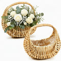 2 Pack Flower Girl Basket with Handle, 6.7 x 6.5 x 4.3 Inch, Nature | 6.7 x 6.5 by Taiyin