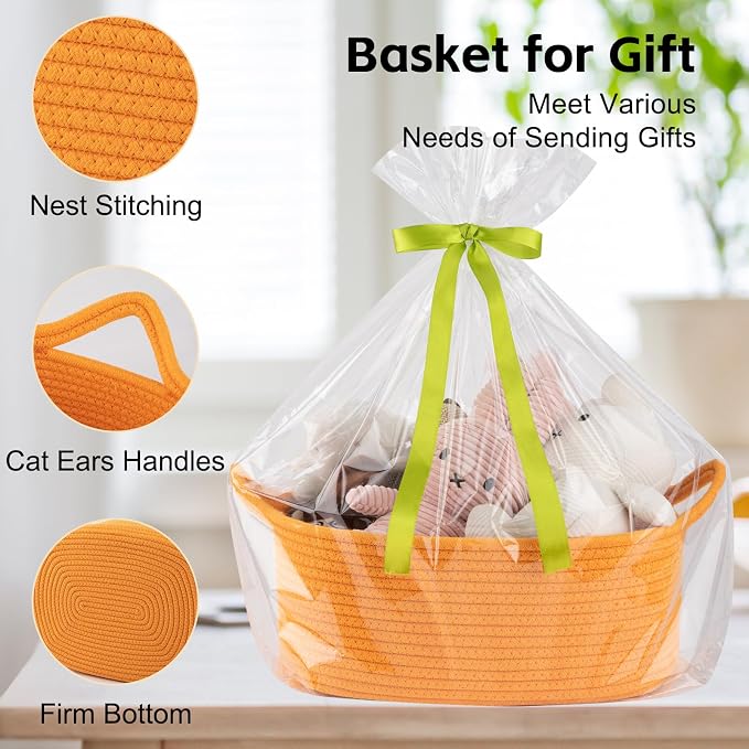OIAHOMY Woven Basket, Gift Basket Empty - Image 3