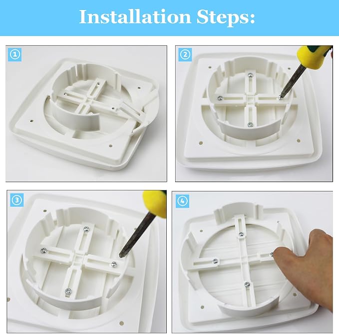 Amonk Adjustable Dryer Vent Cover Outside 4'' to 5'' to 6'' Plastic Louvered - Image 5