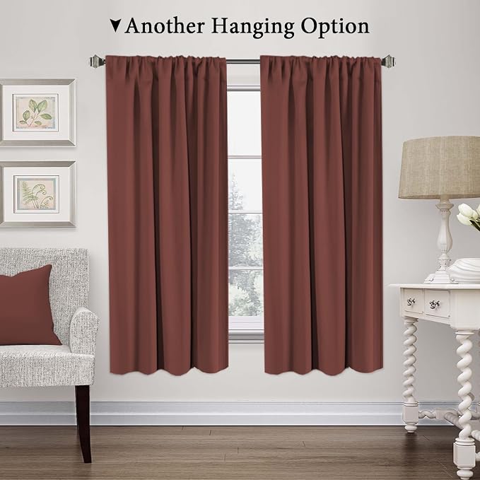H.VERSAILTEX Blackout Tie Up Curtain 2 Panels Thermal Insulated Window Shade - Image 4