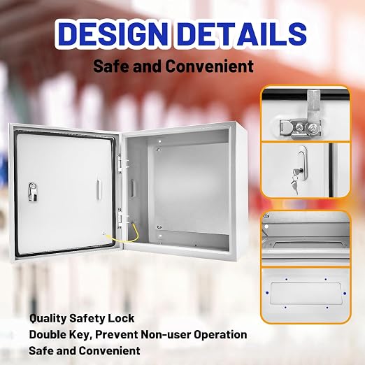 Electrical Junction Box 20x20x6, NEMA 4X IP66 Steel Enclosure Box | 1.5mm steel - Image 4