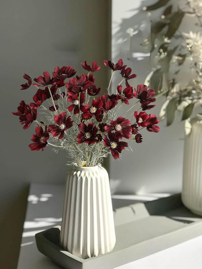 6PCS Cosmos Silk Flowers 24'' Wild Flowers Artificial Fake Flowers Arrangement - Image 2