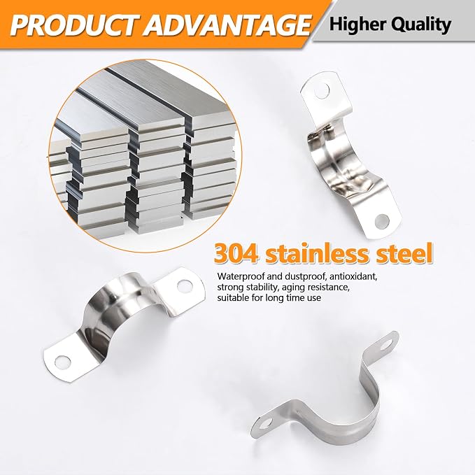 60Pcs M32 Stainless Steel Conduit Clamps | Conduit Clamps, Heavy Duty Pipe - Image 2