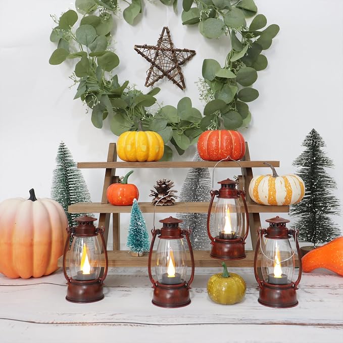 Red Painted Mini Lanterns 6-Pack - Image 5