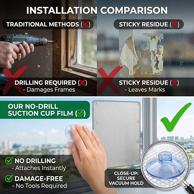 Reflective Window Film Privacy, Heat Control Aluminum Foil Window Insulation Kit - Image 2