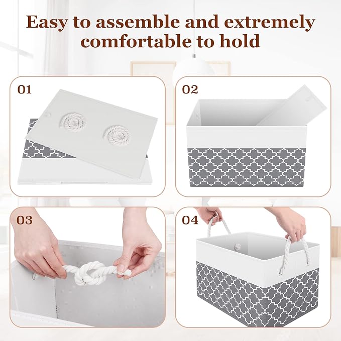 Storage Bins 8-Pack, Foldable Storage Baskets - Image 4