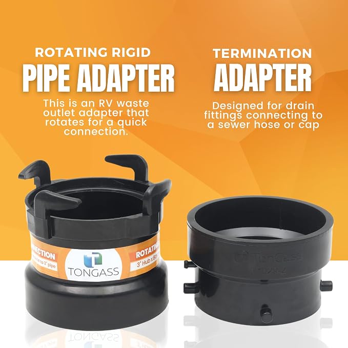 TonGass RV Sewer Hose Fitting Adapter to PVC | ABS Plastic, RV Sewer Connection - Image 6