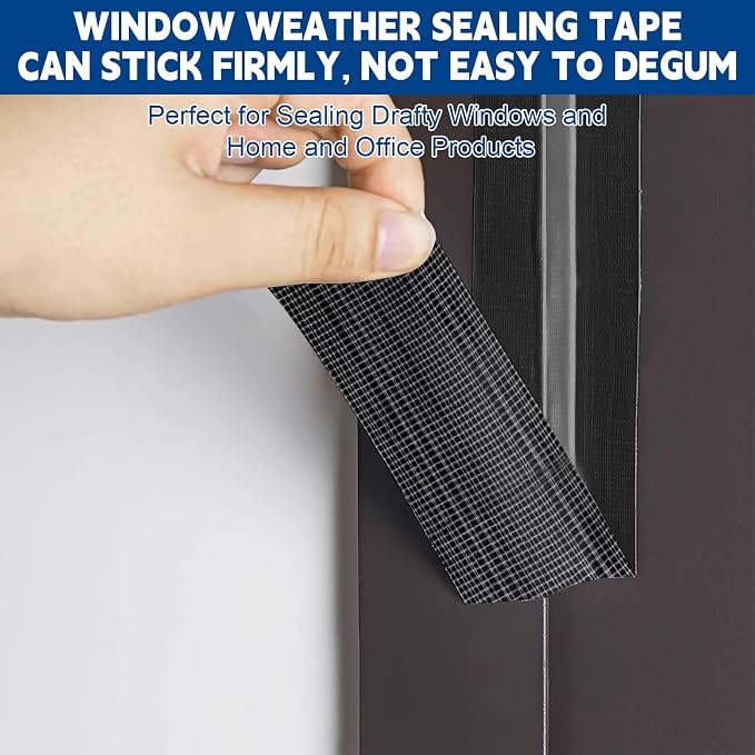 Storystore 1.8 in X 70 FT Black Window Weather Sealing Tape No Residue | - Image 3