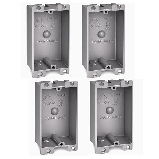 Plastic Electrical Box, Shallow Remodel Box, 8 Cubic Inch Grey Outlet Box by AirmontProducts