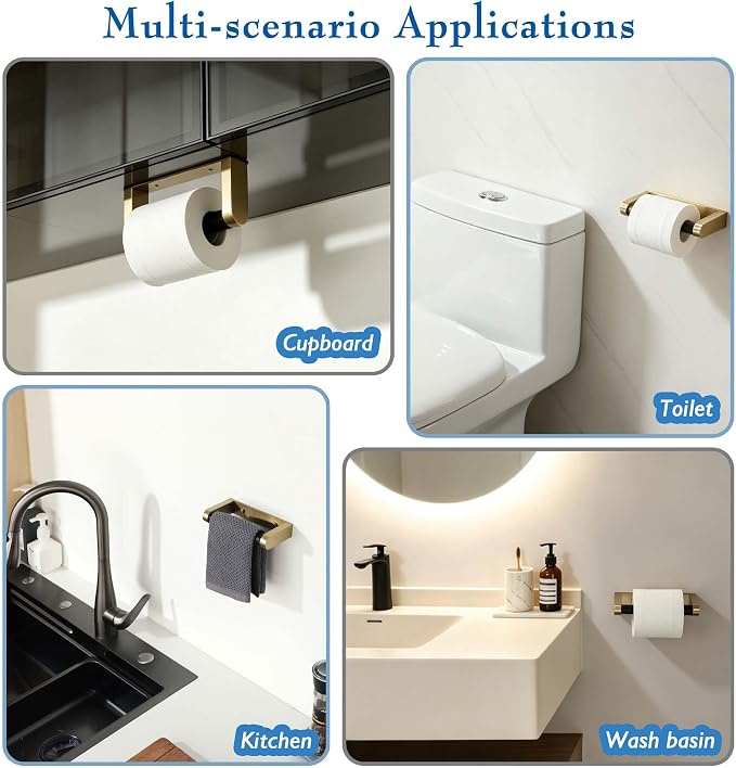 Alise Gold Toilet Paper Holder Wall Mounted - Image 7