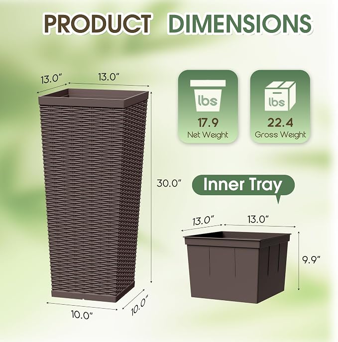 30 Inch Tall Plastic Planters - Image 7