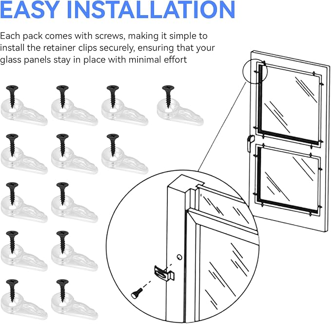 50 Cabinet Glass Retainer Clips, Glass retainer clips, Window Screen Clips | - Image 5
