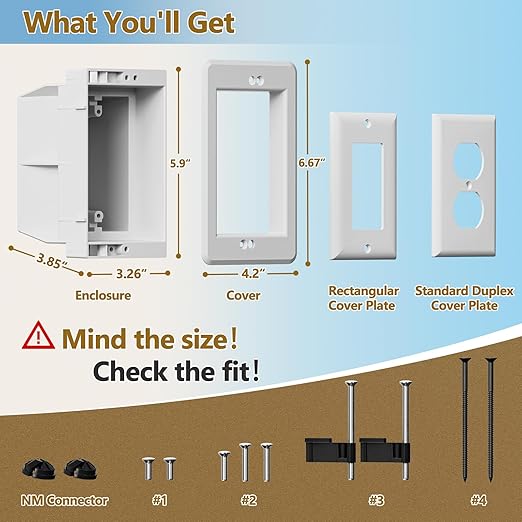 DVFR1W-1 Recessed Outlet Box, Outlet Mounting Box - Image 5