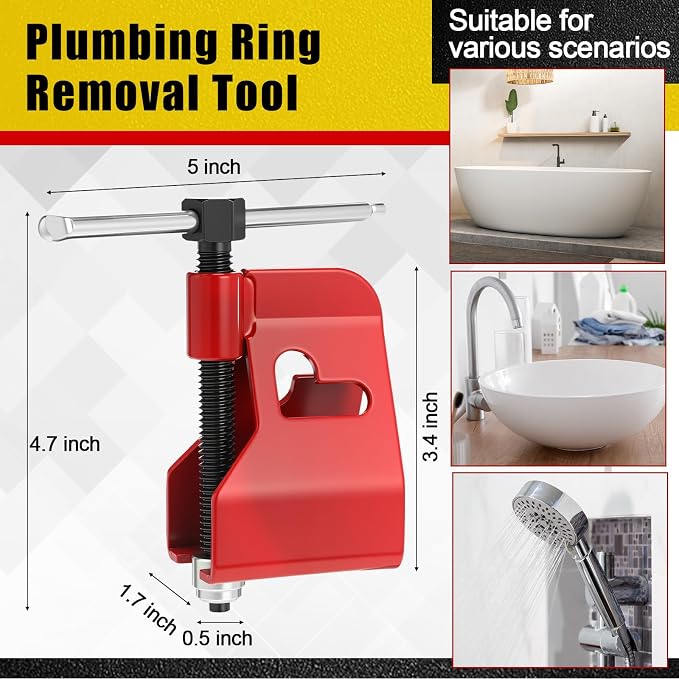 5 Pcs Angle Stop Wrench Kit Plumbing Tool, Compression Sleeve Puller - Image 3
