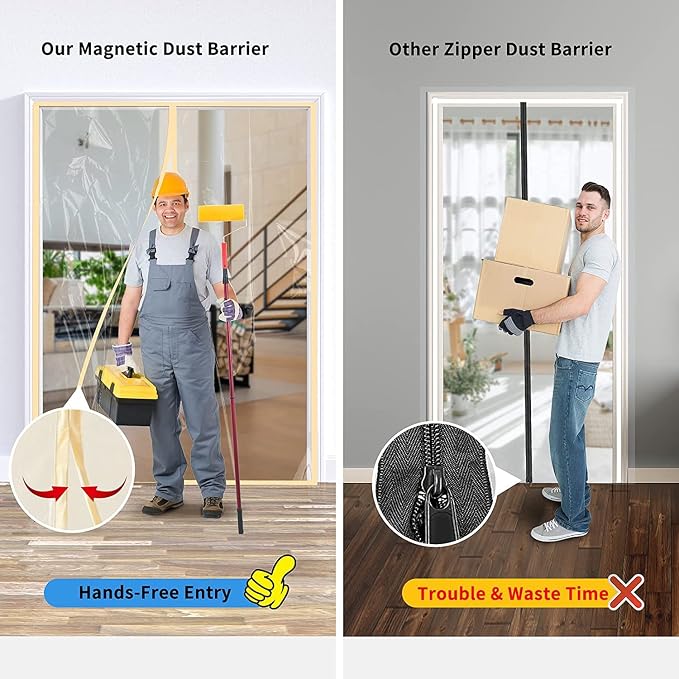 Magnetic Zippered Dust Barrier Door Cover - Image 2