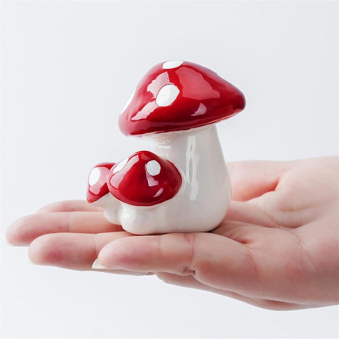 WANSHUNLMI Red Ceramic Mushroom Toilet Floor Bolt Covers, Easy Installation - Image 4