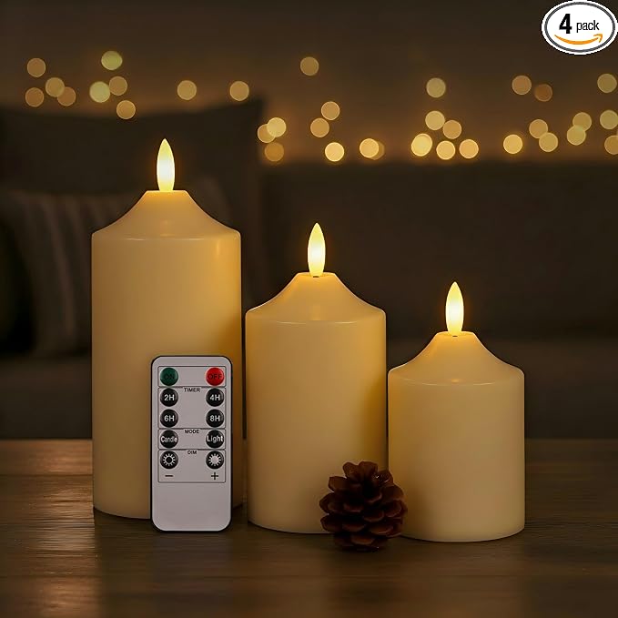 Battery Operated Candles with Timer, LED Flameless Candles with Remote | by CandlesDecorYourHoliday