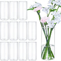 12pcs 8 Inch Clear Glass Cylinder Vases by TBWIND