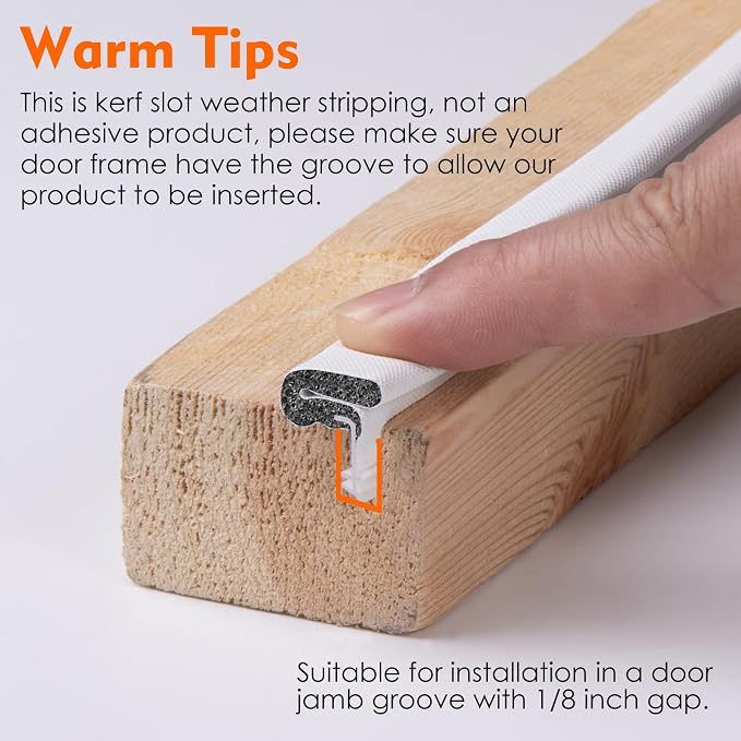 Kerf Weather Stripping Seal for Large Gap, Exterior Door, Front Door, Frame - Image 6