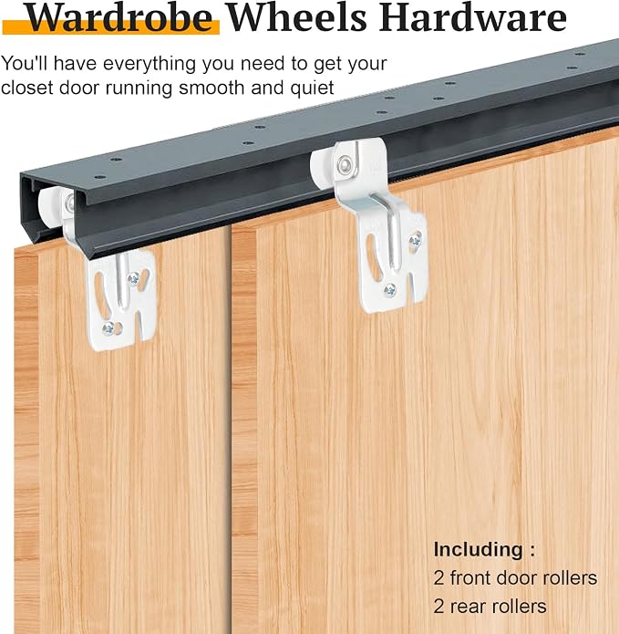 4 Pcs Sliding Closet Door Roller Kit - Image 4